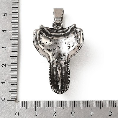 304 Stainless Steel Pendants STAS-F363-01B-AS-1