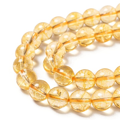 Natural Citrine Beads Strands G-E326-4mm-01-1