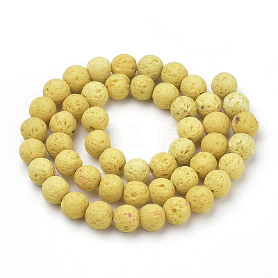 Synthetic Lava Rock Beads Strands G-S277-8mm-18-1