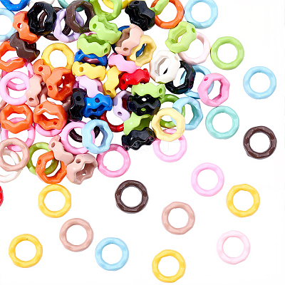 100Pcs Opaque Acrylic Bead Frame OACR-SC0002-96-1