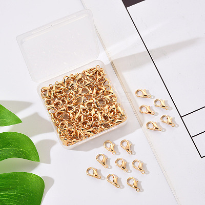 Zinc Alloy Lobster Claw Clasps PALLOY-YW0001-12KCG-1