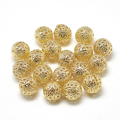Brass Filigree Beads KK-T032-183G-1
