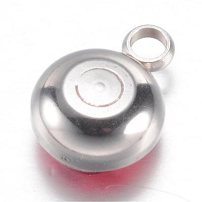 304 Stainless Steel Glass Rhinestone Charms STAS-G082-08-1