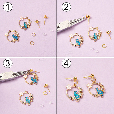 48Pcs 12 Style Alloy Crystal Rhinestone Pendants ENAM-CW0001-18-1