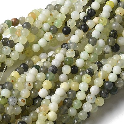 Natural New Jade Beads Strands G-F591-16-6MM-1