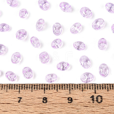 Transparent Colours Luster Glass Seed Beads SEED-N008-09J-1