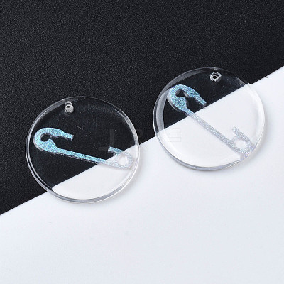Transparent Resin Pendants RESI-N030-005B-1