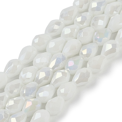 Opaque Solid Color Electroplate Glass Beads Strands EGLA-N013-P4mm-B02-1