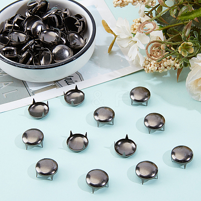 100Pcs Brass Studs Rivets KK-GF0001-24B-1