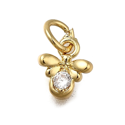 Brass Micro Pave Clear Cubic Zirconia Pendants LS-ZIRC-I070-034G-1