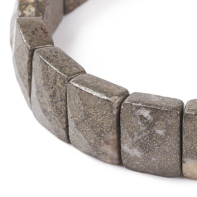 Natural Pyrite Stretch Bracelets BJEW-F406-B12-1