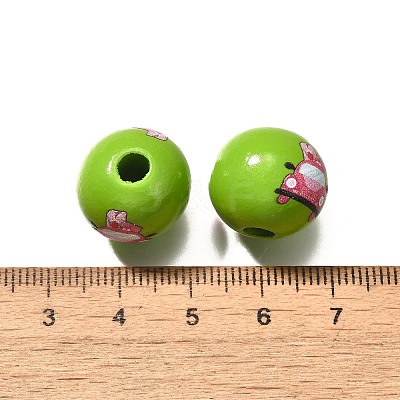 Valentine's Day Element Printed Wood Beads WOOD-R002-01-20-1