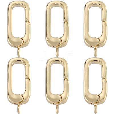6Pcs Rack Plating Brass Spring Gate Rings KK-SC0006-48G-02-1
