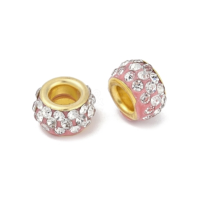 Alloy Rhinestone Clay Pave Beads ALRI-D300-04G-1
