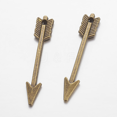Tibetan Style Zinc Alloy Arrow Pendants X-TIBEP-M002-102-NR-1