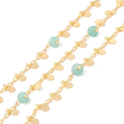 Natural Flower Amazonite Column Beaded Chains CHC-K012-01G-07-1