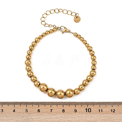 304 Stainless Steel Beaded Bracelets for Women BJEW-Z136-02G-1