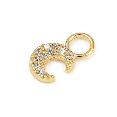925 Sterling Silver Micro Pave Clear Cubic Zirconia Charms STER-G048-01G-01-1