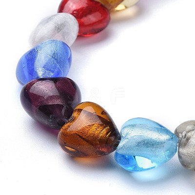 Handmade Silver Foil Lampwork Beads Strands FOIL-K001-01B-1