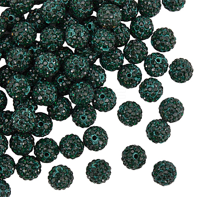 120Pcs Pave Disco Ball Beads RB-SC0004-84A-1