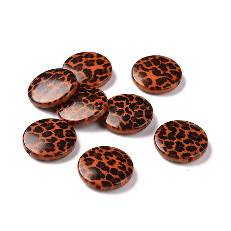 Printed Opaque Acrylic Beads OACR-P013-09-1