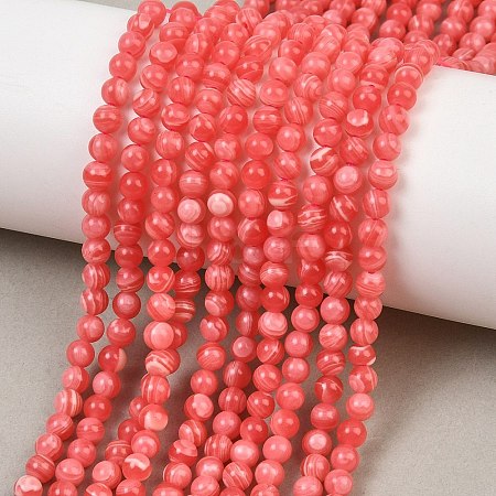 Dyed Synthetic Rhodochrosite Beads Strands GG-CBA0389-A03-4mm-1