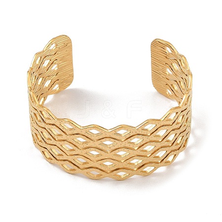 Hollow Wide Version Open Cuff Bangles BJEW-U006-03G-05-1