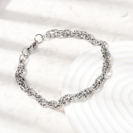 201 Stainless Steel Link Chain Bracelets for Men STAS-T077-12P-1