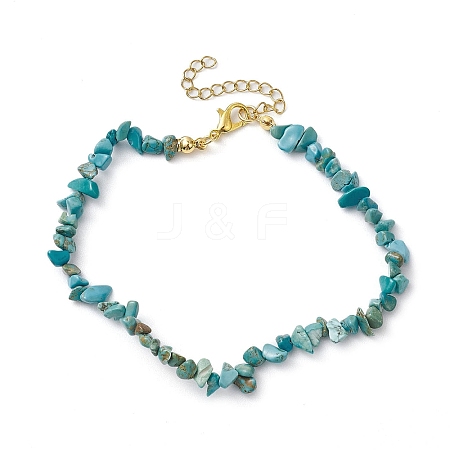 Natural Howlite Anklets AJEW-AN00592-04-1