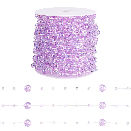Acrylic Round Beaded Link Chains DIY-MB0007-001C-1
