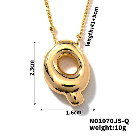 Simple and Stylish Brass Letter Pendant Satellite Chain Necklaces for Women Men GF2554-17-1