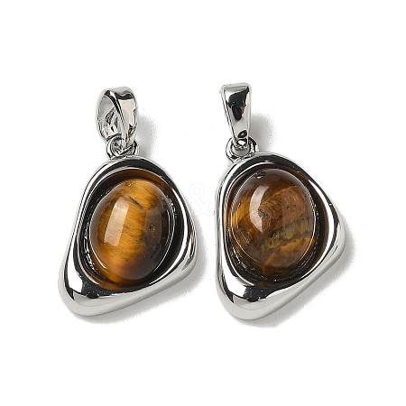 Natural Tiger Eye Teardrop Pendants KK-R210-28P-1