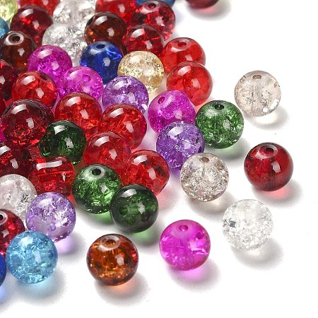 Transparent Crackle Glass Beads CCG-MSMC0002-02-M-1