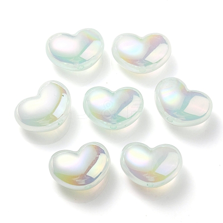UV Plating Rainbow Iridescent Imitation Jelly Acrylic Beads OACR-C007-08C-1
