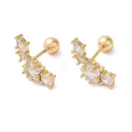 Star Brass Micro Pave Clear Cubic Zirconia Ear Plug Gauges EJEW-L289-01G-02-1