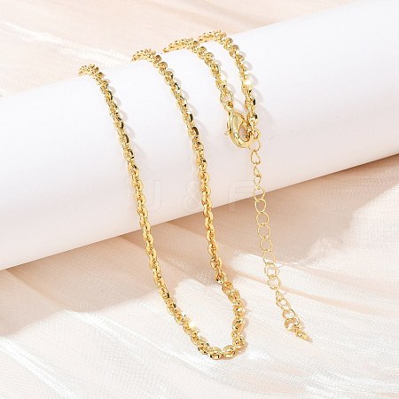 3MM Brass Cable Chain Necklaces NJEW-L356-03G-1