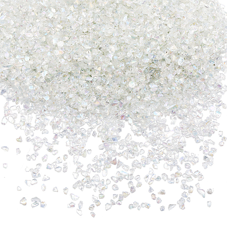 Transparent Electroplate Crushed Glass Craft GLAA-SC0001-98A-01-1