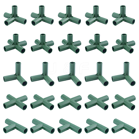 25Pcs 5 Styles PE Plastic Pipe Fittings Connectors KY-ME0001-08-1