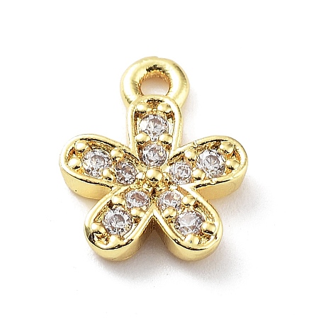 Rack Plating Brass Micro Pave Cubic Zirconia Pendants KK-P247-08G-1