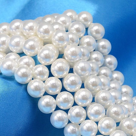 Round Shell Pearl Bead Strands BSHE-L011-12mm-A013-1