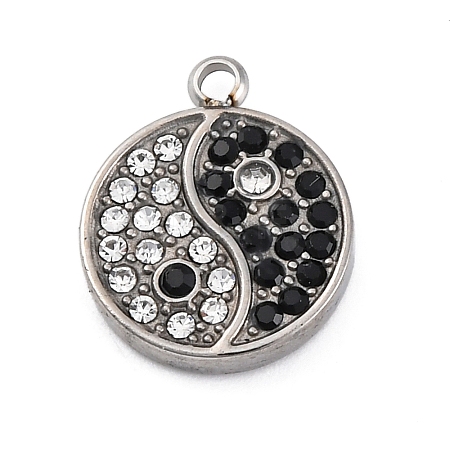 304 Stainless Steel Rhinestone Pendants STAS-S131-21P-1