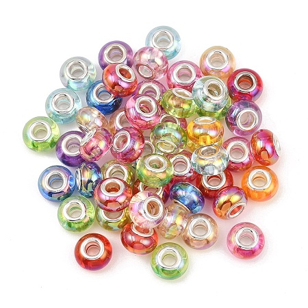 50Pcs UV Plating Resin European Beads RESI-YW0005-81-1