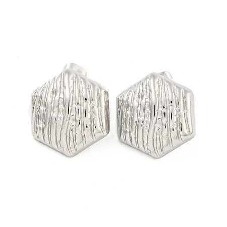 Non-Tarnish Hexagon 304 Stainless Steel Ear Studs EJEW-L290-019P-1