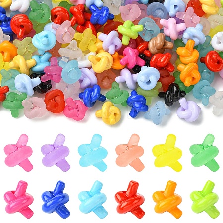 200Pcs 2 Styles Opaque & Frosted Transparent Acrylic Beads SACR-YW0002-11-1