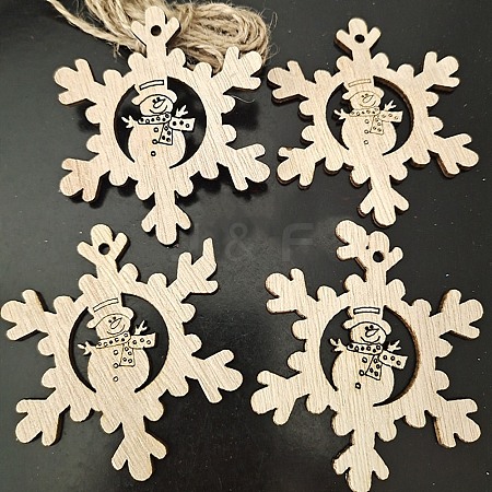 Unfinished Wood Pendant Decorations XMAS-PW0001-170-11-1