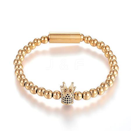 304 Stainless Steel Bracelets BJEW-H484-04G-1