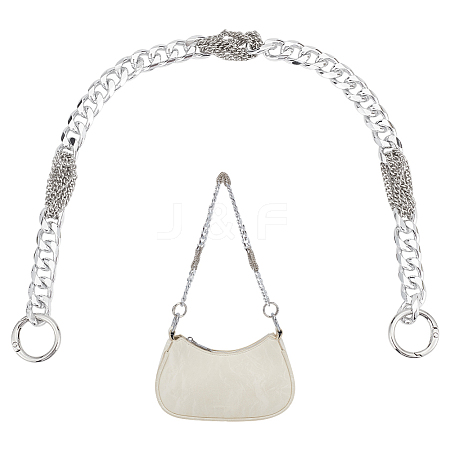 Aluminum & Iron Cuban Link Chains Bag Extender Chains HJEW-PH02129-01-1