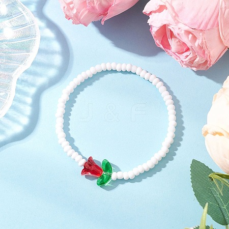 Glass Seed Beads Stretch Bracelets for Women BJEW-MZ00200-05-1
