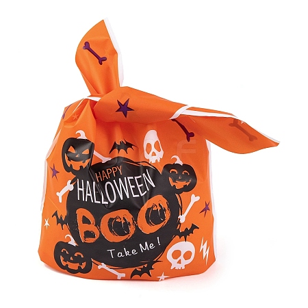 100Pcs Rabbit Shaped Halloween Candy Plastic Bags ABAG-U001-02M-1
