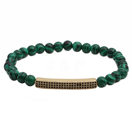 6MM Synthetic Malachite Beaded Bracelets PY2315-8-1